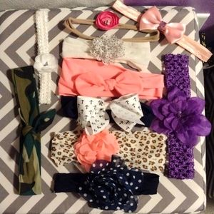 Bundle of 10 baby/toddler head bands